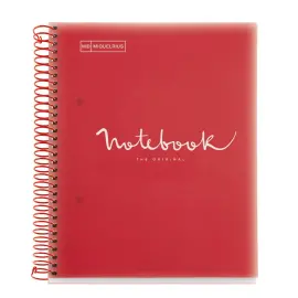 Notebook Emotions Souple A5 Quadri. 5x5mm 120feuil. 5coul. Rouge photo du produit