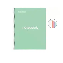 Notebook Emotions Rigide A4 Lign&eacute; 7mm 120feuil. 5coul. Menthe photo du produit