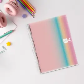 Notebook Aurora Souple A4 Quadri. 5x5mm 120feuil. 4coul. photo du produit