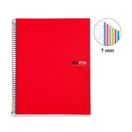 Notebook The Original Souple A4 Lign&eacute; 7mm 150feuil. 6coul. Rouge photo du produit