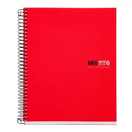 Cahier spirales souple - A5 - Lign&eacute; 7mm - 150 feuilles - Rouge photo du produit