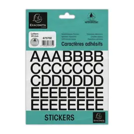 Pochette lettres adhesives (20 mm) noir photo du produit