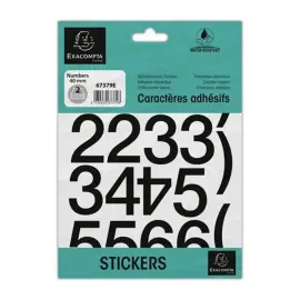 Pochette chiffres adhesifs (40 mm) noir photo du produit