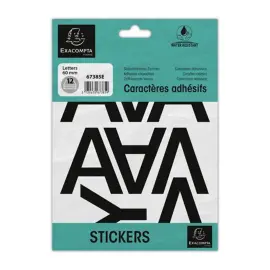 Pochette lettres adhesives (60 mm) noir photo du produit