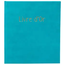 Livre d'or 140p 21x19cm Skandi turquoise photo du produit