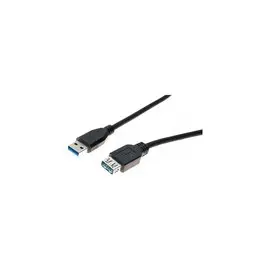 Rallonge USB 3.0 type A / A noire - 1,8m photo du produit