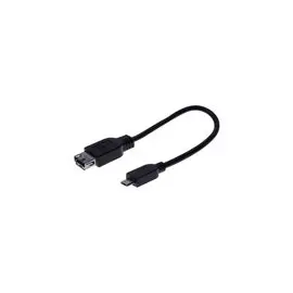 Cordon OTG USB 2.0 micro B / type A (male-femelle) noir - 0,21m photo du produit