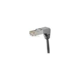 Cordon RJ45 categorie 6A S/FTP coude bas gris - 2 m photo du produit
