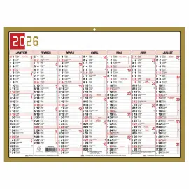 Calendrier banque 29,5 x 22 Tricolore photo du produit