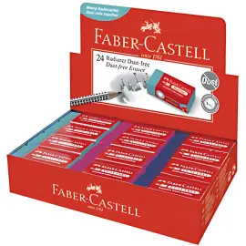 24 FABER-CASTELL Gomme en plastique DUST-FREE, en présentoir photo du produit