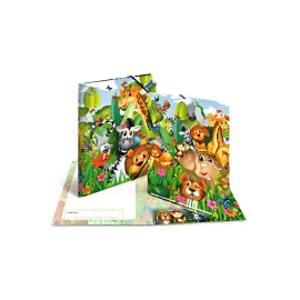 HERMA Chemise &agrave; &eacute;lastiques 'Mappmonde des animaux', A4 photo du produit