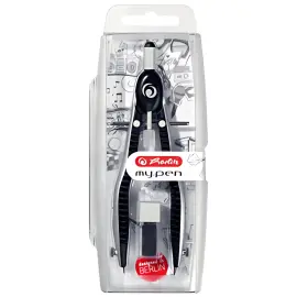 HERLITZ Compas à réglage rapide my.pen, noir/gris, boîte photo du produit