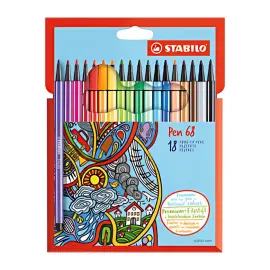 STABILO Feutre Pen 68, &eacute;tui en carton de 18 photo du produit