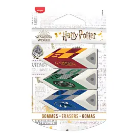 MAPED Gomme en plastique Pyramide HARRY POTTER, blister de 3 photo du produit