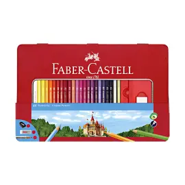 FABER-CASTELL Crayons de couleurs CASTLE, &eacute;tui m&eacute;tal de 48 photo du produit
