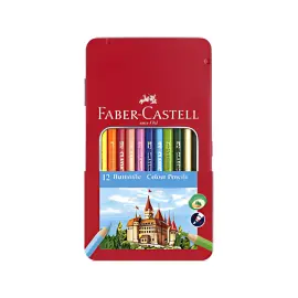 FABER-CASTELL Crayons de couleur CASTLE, étui métal de 12 photo du produit