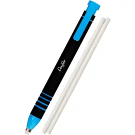 L&auml;ufer Stylo-gomme en plastique, 2 gommes de rechange, bleu photo du produit