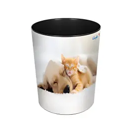L&auml;ufer Corbeille &agrave; papier Chien et chat photo du produit