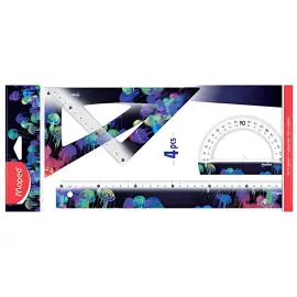 MAPED Kit de g&eacute;ometrie DEEPSEA PARADISE, 4 pi&egrave;ces photo du produit