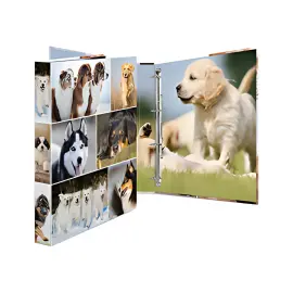 HERMA Classeur &agrave; anneaux 'chiens', A4, m&eacute;canisme &agrave; 4 anneaux photo du produit