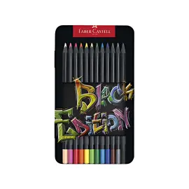 FABER-CASTELL Crayon de couleur Black Edition, &eacute;tui de 12 photo du produit