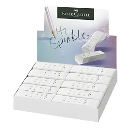 20 FABER-CASTELL Gomme en plastique RollOn SPARKLE, blanc photo du produit