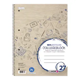 LANDR&Eacute; Cahier &agrave; spirale Recycling, A4, lign&eacute;, 160 pages photo du produit