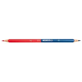 Kores Crayons de couleur TWIN, triangulaire, bleu / rouge photo du produit