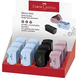 12 FABER-CASTELL Taille-crayon simple SLEEVE MINI, assorti photo du produit