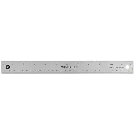 WESTCOTT R&egrave;gle en m&eacute;tal avec dos en li&egrave;ge, longueur: 300 mm photo du produit