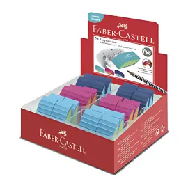 24 FABER-CASTELL Gomme plastique BICOLOR, assorti photo du produit
