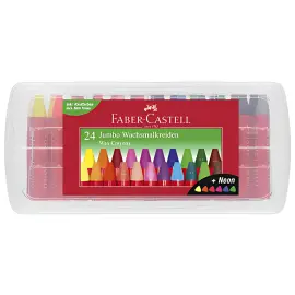 FABER-CASTELL Craies triangulaires &agrave; la cire Jumbo, &eacute;tui 24 photo du produit