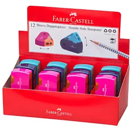 12 FABER-CASTELL Taille-crayon double SLEEVE, assorti photo du produit