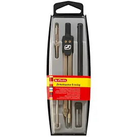 HERLITZ Boîte de compas 5 pièces, couleur: noir photo du produit