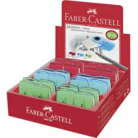 24 FABER-CASTELL Gomme en plastique 'SLEEVE MINI', assorti photo du produit