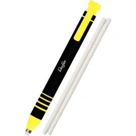 L&auml;ufer Stylo-gomme en plastique, 2 gommes de rechange, jaune photo du produit