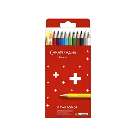 CARAN D'ACHE Crayons de couleur Swisscolor,&eacute;tui carton de 12 photo du produit