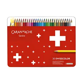 CARAN D'ACHE Crayons de couleur Swisscolor, &eacute;tui m&eacute;tal de 30 photo du produit