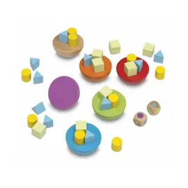 Jeu en bois Equilibry 6 demi-boules - 45 pions formes - Culture club photo du produit