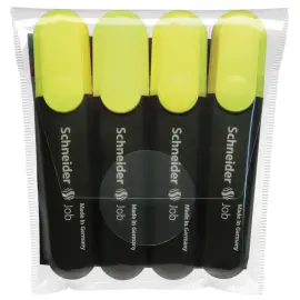 Surligneur job jaune pochette 4 pi&egrave;ces - Schneider photo du produit