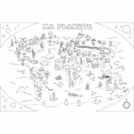 Coloriage geant bouchut atlas 80x120cm sous etui carton - Bouchut papeterie photo du produit