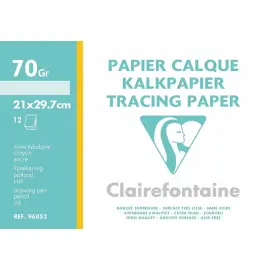 Papier calque 21x29, 7cm 70g pochette 12 feuilles - Clairefontaine photo du produit