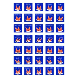 Gommette educative maildor bon points renards 148x210mm 700 unit&eacute;s - Clairefontaine photo du produit