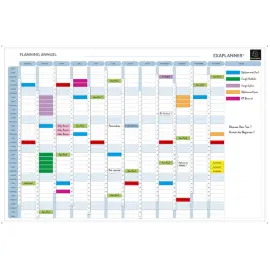 Planning magn&eacute;tique annuel - textes en fran&ccedil;ais - Exacompta photo du produit
