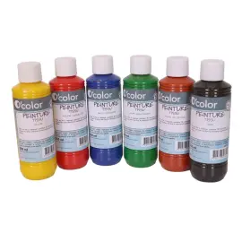 Peinture tissu o'color 250ml coloris classiques assortis 6 unit&eacute;s - La francaise des couleurs photo du produit