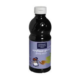 Peinture acrylique noir 500ml brillante fluide - Lefranc bourgeois photo du produit