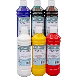 Peinture liquide o'color deco vitre 500ml coffret 6 bouteilles - La francaise des couleurs photo du produit
