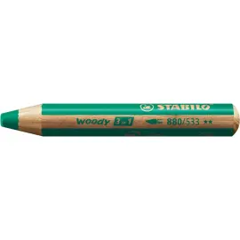 Crayons multi - talents woody 3 in 1 vert fonc&eacute; - Stabilo photo du produit