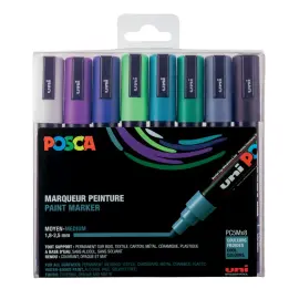 Pochette de 8 marqueurs PC-5m gouache base eau - Couleurs assorties - Posca photo du produit