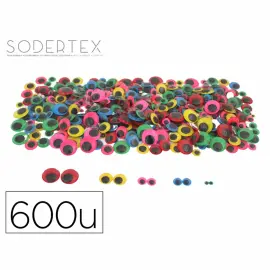 Yeux mobiles loolipo adh&eacute;sifs diff&eacute;rentes tailles coloris assortis - Sodertex loolipo photo du produit
